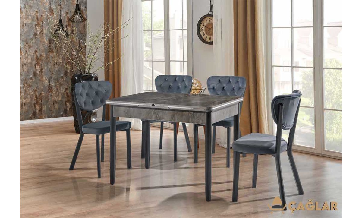 407 Zirve Açılır Masa Takımı - Parlak Siyah