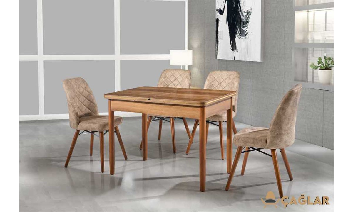 407 Zirve Açılır Masa Takımı - Parlak Ceviz