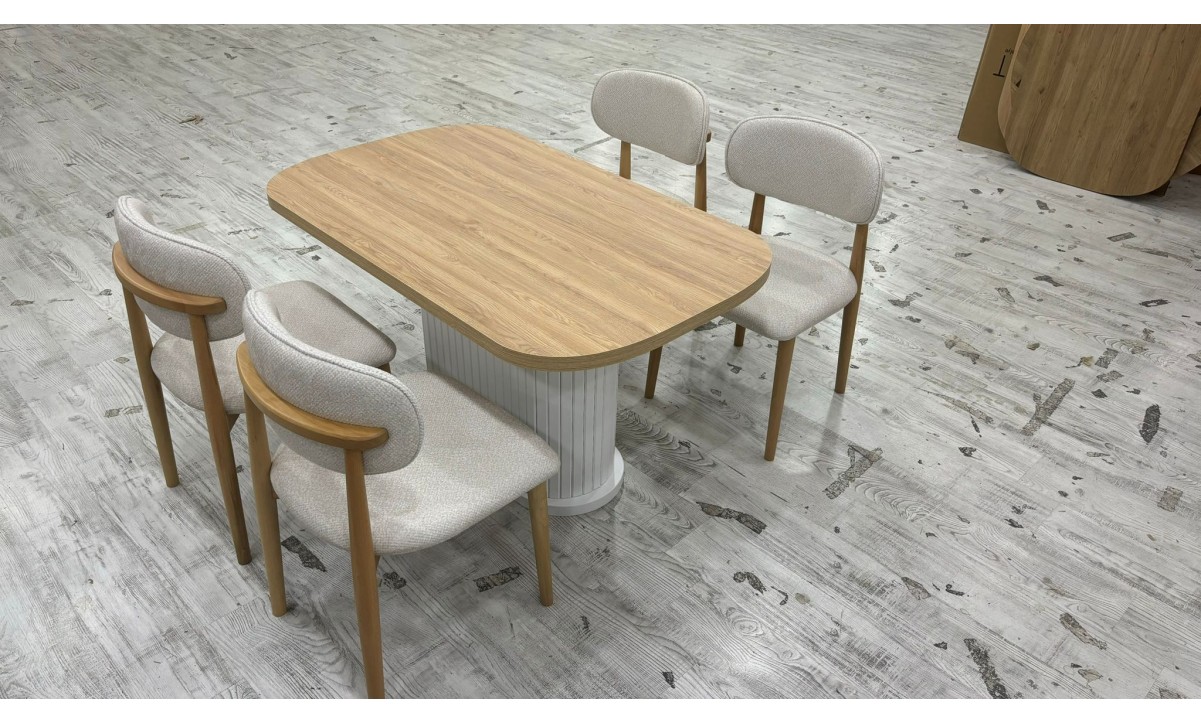 411 Royal Mutfak Masa Takımı Meşe/Beyaz