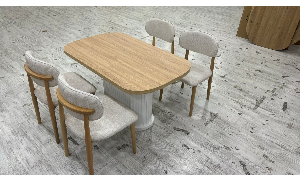 411 Royal Mutfak Masa - Meşe/Beyaz