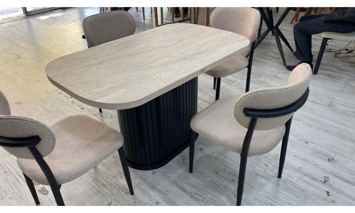 411 Royal Mutfak Masa Takımı Traventer/Siyah