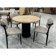 410 Royal Yuvarlak Masa - Siyah/Meşe