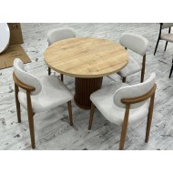 410 Royal Yuvarlak Masa - Ceviz/Meşe