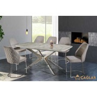 401 Doruk Salon Masa Takımı - Parlak Gri