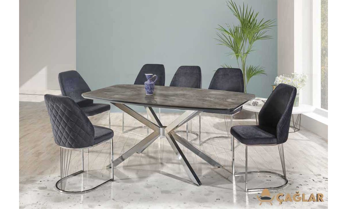 401 Doruk Salon Masa Takımı - Parlak Siyah