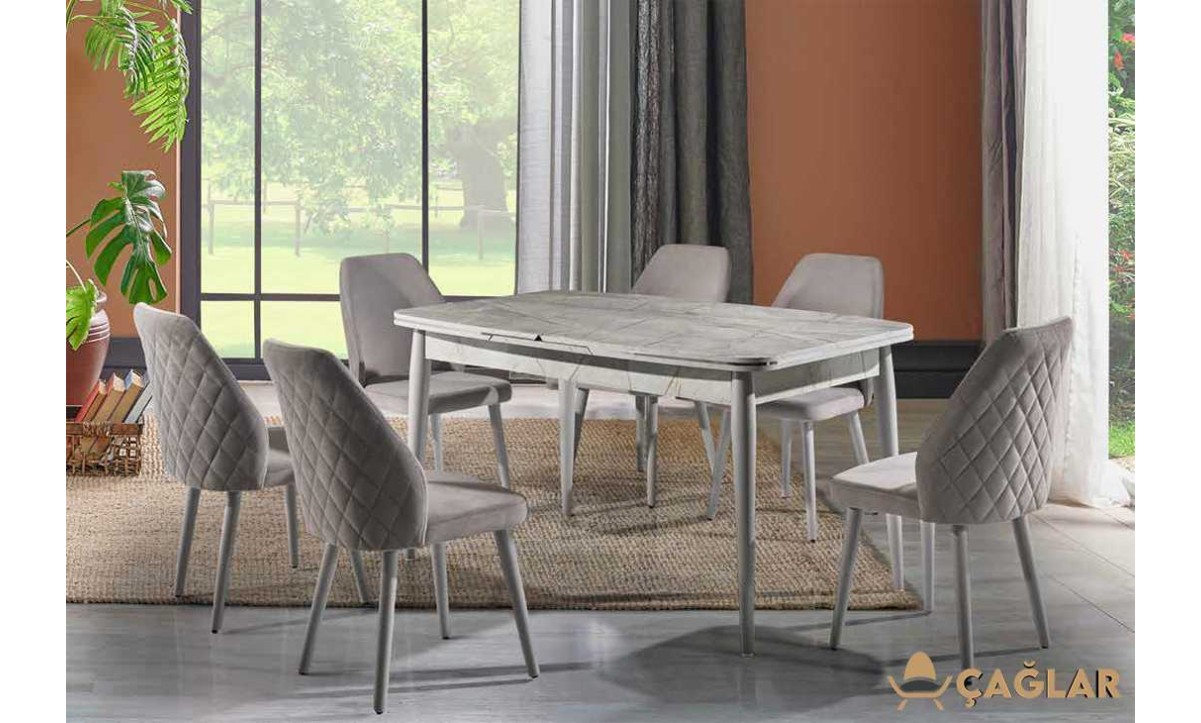 402 Zirve Salon Masa Takımı- Parlak Gri