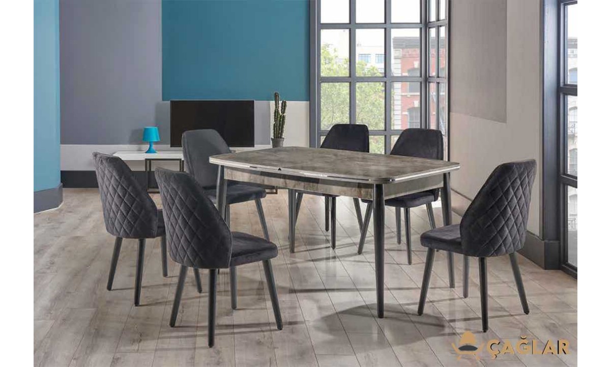 402 Zirve Salon Masa Takımı- Parlak Siyah