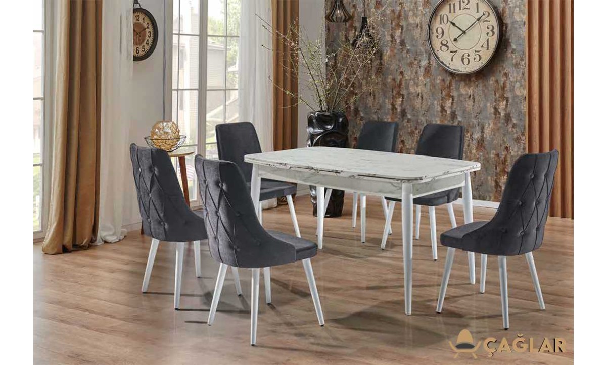 402 Zirve Salon Masa Takımı- Parlak Beyaz