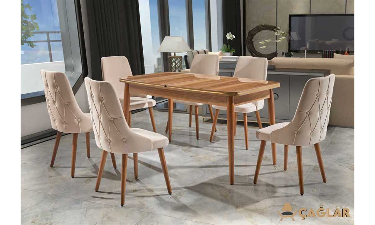 402 Zirve Salon Masa Takımı- Parlak Ceviz