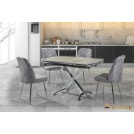 208 Trend Açılır Masa Takımı - Parlak Gri Krom Ayak