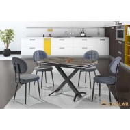 208 Trend Açılır Masa Takımı - Parlak Siyah - Siyah Ayak