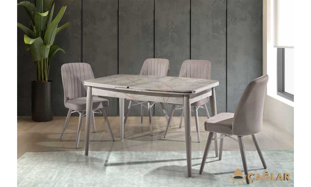 403 Zirve Mutfak Masa Takımı - Parlak Gri
