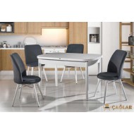 202 Torna Mutfak Masa Takımı - Düz Beyaz