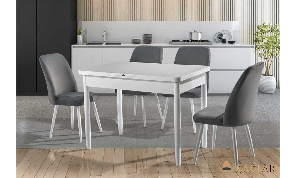 209 Torna Mutfak Masa Takımı - Düz Beyaz