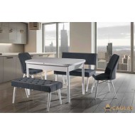 101 Torna Mutfak Bank Takımı - Düz Beyaz