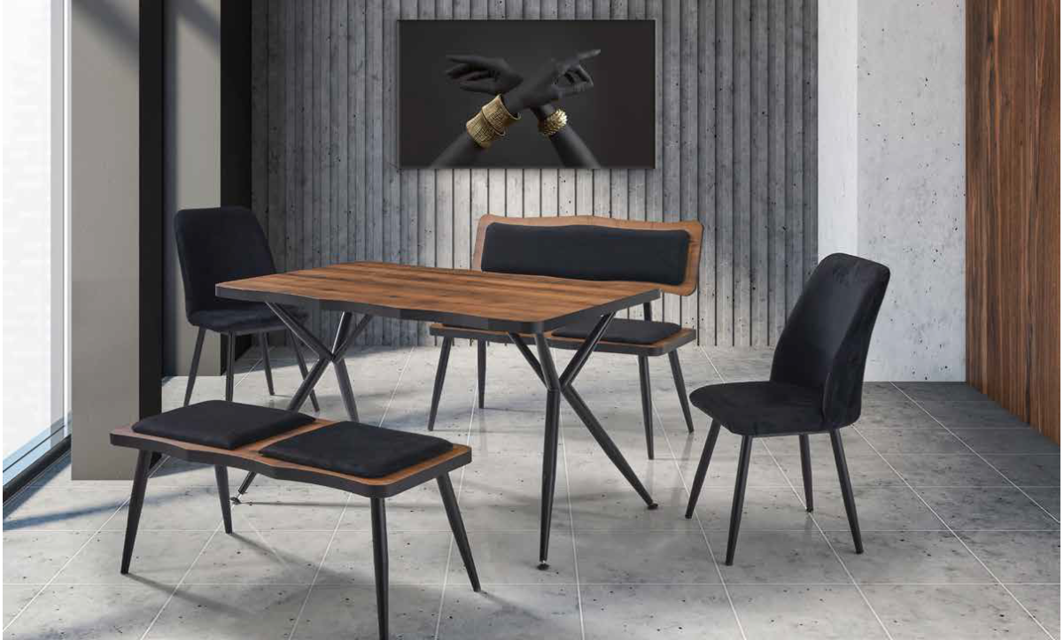 302 Arya Sabit Mutfak Masası - Hat Siyah